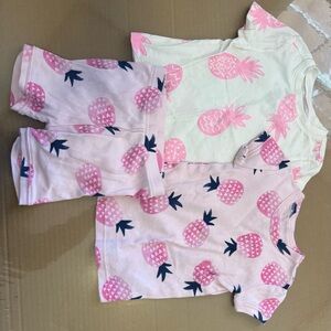 Old Navy Pink and Cream Pineapple Kids Pajama Set
